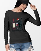 Load image into Gallery viewer, Cat Drink And Be Merry Meaningful Gift For Women Unisex Long Sleeve