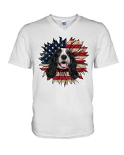 Load image into Gallery viewer, English Cocker Spaniel US Sunflower Gift For Dog Lovers Guys V-Neck