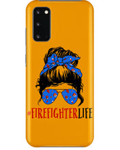 Load image into Gallery viewer, Firefighter Make You Life Safe Lady With Blue Ribbonhead Gift For Women Phone case