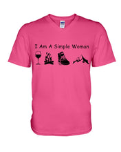 Load image into Gallery viewer, Simple Woman Loves Wine Camping Shoes And Climbing Guys V-Neck
