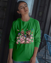 Load image into Gallery viewer, German Wirehaired Pointer With Peonies Gift For Dog Lovers Unisex Long Sleeve