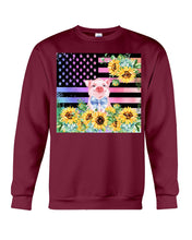 Load image into Gallery viewer, Pig America Flag Sunflower Special Custom Design Sweatshirt