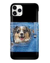 Load image into Gallery viewer, Australian Shepherd In Denim Pocket Gift For Dog Lovers Phone case