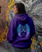 Load image into Gallery viewer, You Matter Ribbon Awareness With Angel Wings Hoodie