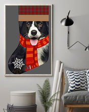 Load image into Gallery viewer, Santa Border Collie In Stock Gift For Dog Lovers Vertical Poster