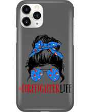 Load image into Gallery viewer, Firefighter Make You Life Safe Lady With Blue Ribbonhead Gift For Women Phone case
