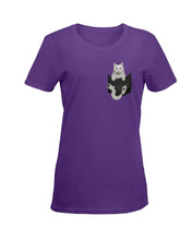 Load image into Gallery viewer, Cat In Your Front Pocket Great Gift For Cat Lovers Ladies Tee