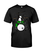 Load image into Gallery viewer, Funny Cat Playing Drums Great Gift For Cat Lovers Guys Tee