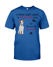 Load image into Gallery viewer, A Woman Cannot Survive Self-Quarantine Alone She Also Needs Her Jack Russell Guys Tee