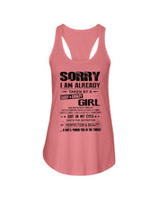 Load image into Gallery viewer, I'm Already Taken By A Sexy And Crazy Girl She Was Born In February Ladies Flowy Tank