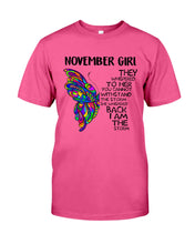 Load image into Gallery viewer, Birthday Gift For November Girl They Whispered To Her You Cannot Withstand The Storm Guys Tee