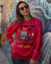 Load image into Gallery viewer, A Man Loves Beer And Dachshund Gift For Dog Lovers Sweatshirt