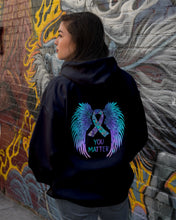 Load image into Gallery viewer, You Matter Ribbon Awareness With Angel Wings Hoodie
