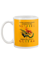 Load image into Gallery viewer, Never Underestimate A 60 Year Old Man Can Play A Guitar Mug