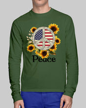 Load image into Gallery viewer, Peace Sign Sunflower Birthday Gift For Girls Unisex Long Sleeve