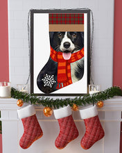Load image into Gallery viewer, Santa Border Collie In Stock Gift For Dog Lovers Vertical Poster