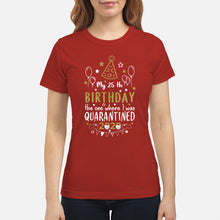 Load image into Gallery viewer, Vintage Funny My 45th Birthday The One Where I Was Quarantined Ladies Tee