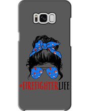 Load image into Gallery viewer, Firefighter Make You Life Safe Lady With Blue Ribbonhead Gift For Women Phone case