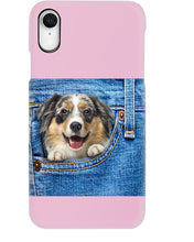 Load image into Gallery viewer, Australian Shepherd In Denim Pocket Gift For Dog Lovers Phone case