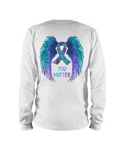 Load image into Gallery viewer, You Matter Ribbon Awareness With Angel Wings Unisex Long Sleeve