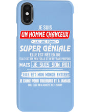 Load image into Gallery viewer, Je Suis Un Homme Chanceux J'ai Line Femme Custom Design Je Suis Son Roi Phone case