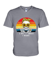 Load image into Gallery viewer, I Do What I Want Skull Sunflower Special Custom Design Guys V-Neck
