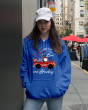 Load image into Gallery viewer, All I Need Are Love And Hockey Gift For Hockey Players Hoodie