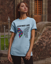 Load image into Gallery viewer, Birthday Gift For November Girl They Whispered To Her You Cannot Withstand The Storm Guys Tee