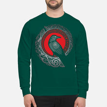 Load image into Gallery viewer, Raven Viking Culture Celtic Design Gray And Red Sweatshirt
