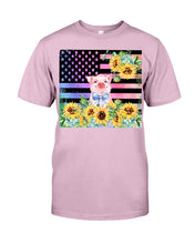 Load image into Gallery viewer, Pig America Flag Sunflower Special Custom Design Guys Tee