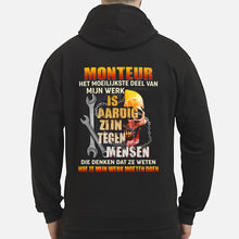 Load image into Gallery viewer, Het Moeilijkste Deel Van Mijn Werk Is Aardig Zijn Tegen Mensen Hoodie