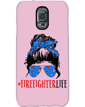 Load image into Gallery viewer, Firefighter Make You Life Safe Lady With Blue Ribbonhead Gift For Women Phone case