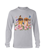 Load image into Gallery viewer, Pekingese With Peonies Gift For Dog Lovers Unisex Long Sleeve