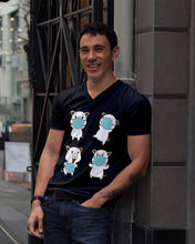 Load image into Gallery viewer, Pig Pandemic Essential Stay At Home Unique Custom Design Guys V-Neck