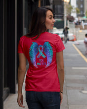 Load image into Gallery viewer, You Matter Ribbon Awareness With Angel Wings Ladies Tee