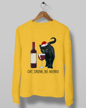 Load image into Gallery viewer, Cat Drink And Be Merry Meaningful Gift For Women Sweatshirt