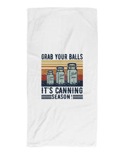 Load image into Gallery viewer, Grab Your Balls It's Canning Season Retro Vintage Beach Towel