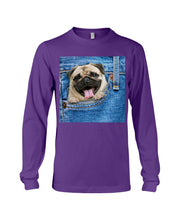 Load image into Gallery viewer, baby Pug In Denim Pocket Gift For Dog Lovers Unisex Long Sleeve