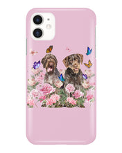 Load image into Gallery viewer, German Wirehaired Pointer With Peonies Gift For Dog Lovers Phone case