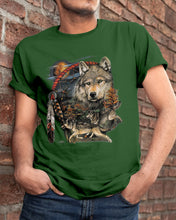 Load image into Gallery viewer, Native Wolf Gift For Wolf Lovers Guys Tee