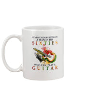 Load image into Gallery viewer, Never Underestimate A 60 Year Old Man Can Play A Guitar Mug