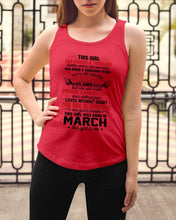 Load image into Gallery viewer, This Girl Has Fought A Thousand This Girl Was Born In March Ladies Flowy Tank