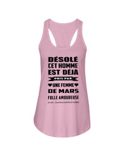 Load image into Gallery viewer, Désolé Cet Homme Est Déjà Pris Par Une Femme De Mars Birthday Gift Ladies Flowy Tank