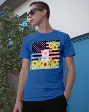 Load image into Gallery viewer, Pig America Flag Sunflower Special Custom Design Guys Tee