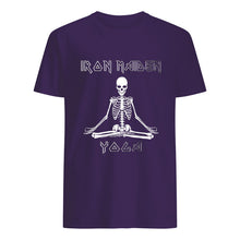 Load image into Gallery viewer, Yoga Iron Skeleton Dark Blue Background Gift For Men Guys Tee