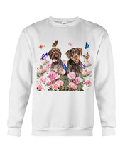 Load image into Gallery viewer, German Wirehaired Pointer With Peonies Gift For Dog Lovers Sweatshirt