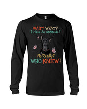 Load image into Gallery viewer, Black Great Dane Attitude Really Gift For Dog Lovers Unisex Long Sleeve