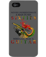 Load image into Gallery viewer, Never Underestimate A 60 Year Old Man Can Play A Guitar Phone case