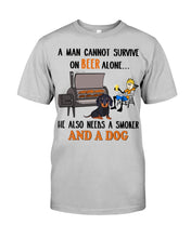 Load image into Gallery viewer, A Man Loves Beer And Dachshund Gift For Dog Lovers Guys Tee