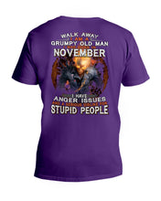 Load image into Gallery viewer, Walk Away I Am A Grumpy Old Man Who Was Born In November Birthday Gift Guys V-Neck